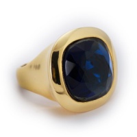 Kenneth Jay Lane Faceted Cushion-Cut Sapphire Ring