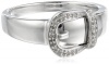 Sterling Silver Buckle Diamond Ring (0.05 cttw, I-J Color, I2-I3 Clarity)