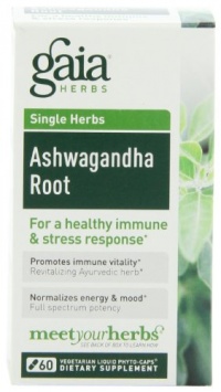 Gaia Herbs Ashwagandha Root, 60 Liquid Phyto-Capsules