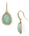 Lauren Ralph Lauren Earrings, Gold-Tone Green Aegean Sun Stone Pave Drop Earrings