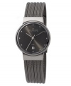 Fine Danish style by Skagen Denmark. This tailored watch features a charcoal mesh stainless steel bracelet and round case. Charcoal dial with logo, date window and silvertone stick indices. Quartz movement. Water resistant to 30 meters. Limited lifetime warranty.