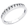 14K White Gold High Polish Finish Round-cut Channel Set Top Quality Shines CZ Cubic Zirconia Ladies Wedding Band Ring