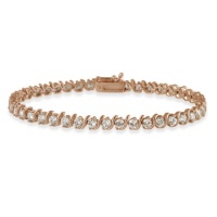 18K Rose Gold over Sterling Silver CZ Tennis Bracelet