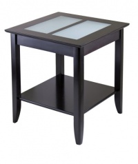 Winsome Wood Syrah End Table with Frosted Glass, Shelf