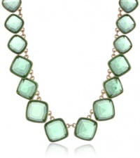 Anne Klein Gold-Tone Green Collar Necklace, 16