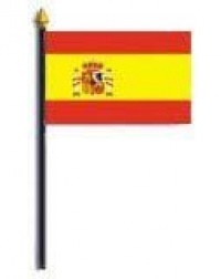 Spain 4 x 6 inch World Stick Flag made in USA by Annin