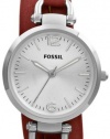 Fossil Watches, Women's Georgia Three Hand Leather Watch Brick Red