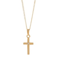 Elegant Baby Cross with Diamond, Gold