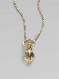 An egg-shaped rock crystal amulet, regally set in 18k yellow gold, has delicate granulated dot accents. Rock crystal 18k yellow gold Length, about 1 Made in Italy Please note: Necklace sold separately.