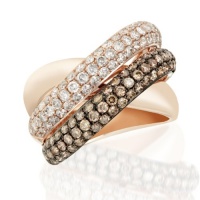 Effy Jewlery Caviar Cognac and White Diamond Ring, 2.20 TCW Ring size 7