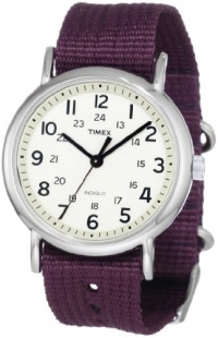 Timex Women's T2N648 Weekender Purple Slip-Thru Nylon Strap Watch