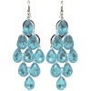 Chandelier Earrings In Turquoise with Silver Finish