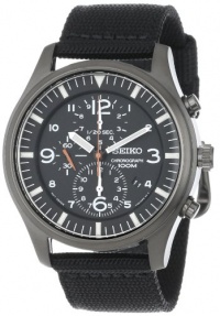 Seiko Men's SNDA65 Stainless Steel and Black Canvas Strap  Watch