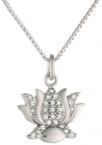 Judith Jack Double Impact Sterling Silver and Marcasite Lotus Pendant Necklace, 18