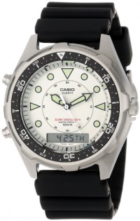 Casio Men's AMW320R-7EV Ana-Digi Stainless Steel and Rubber Dive Watch