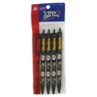 NFL Pittsburgh Steelers Disposable Black Ink Click Pens, 5-Pack