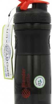 BlenderBottle SportMixer, Black/Red, 28 Ounce