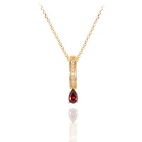 Studio 925 Garnet CZ Pear drop 18k Yellow Gold Vermeil Sterling Silver Pendant