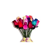 Forever Roses - Small Bud Wooden Roses Bouquet - Dozen