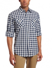 IZOD Men's Long Sleeve Plaid Button Down Shirt