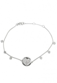 Effy Jewlery 14K White Gold Diamond Heart Tennis Bracelet, .20 TCW