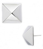 Kate Spade New York Locked In Large Pyramid Stud Silver Earrings