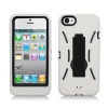 Iphone 5 Case Armor with Kickstand White skin+Black Rubber