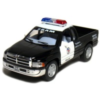 5 Dodge Ram Police Pickup Truck 1:44 Scale (Black/White)