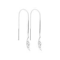 925 Sterling Silver TRIBAL PLATE Threader Earrings