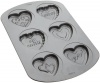 Wilton Valentine 6 Cavity Hearts Cookie Pan