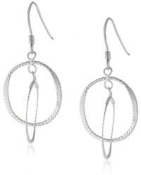 Sterling Silver Double Round Dangle Earrings