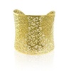 Stainless Steel Gold Plated Wide Cuff Bangle