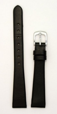 Ladies' Genuine Italian Leather Watchband Black 12mm Watch Band