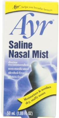 Ayr Saline Nasal Mist, 1.69-Ounce Spray Bottles (Pack of 6)