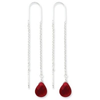 Sterling Silver Red Crystal Threader Earrings