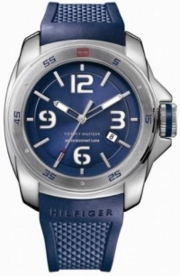 Tommy Hilfiger Men's 1790771 Sport Blue Double Layer Dial on Blue Silicon Strap Watch