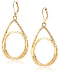 T Tahari Essentials Open Spiral Gold Colored Drop Earrings