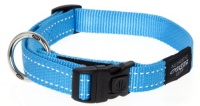 Rogz Utility Large 3/4-Inch Reflective Fanbelt Dog Collar, Turquoise