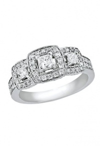 Effy Jewlery 14K White Gold Diamond Engagement Ring, .95 TCW Ring size 7