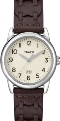 Timex Women?s T2N902 Weekender Brown Leather Strap Watch