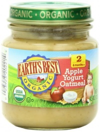 Earth's Best Organic Apple Yogurt Oatmeal Wholesome Breakfast, 4.5 Ounce Jars (Pack of 12)