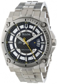 Bulova Men's 96B131 Precisionist Champlain Black Dial Steel Bracelet Watch