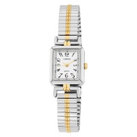 Carriage Women's C2A971 Two-Tone Rectangular Case Two-Tone Stainless Steel Expansion Band Watch