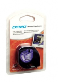 DYMO - LetraTag Plastic Label Tape Cassette, 1/2in x 13ft, Clear