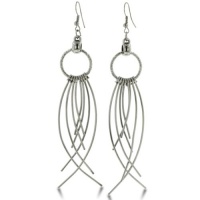 MULTI WIRE DROP BLK EAR Innovative Antique Finish Circular Drop Earrings