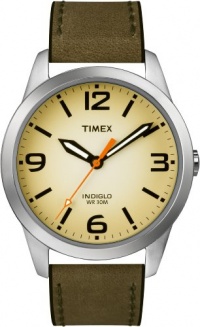 Timex Men's T2N632 Weekender Classic Casual Olive Leather Strap Watch