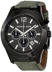 Men's Classic Canvas Strap Watch with Black Chronograph Dial