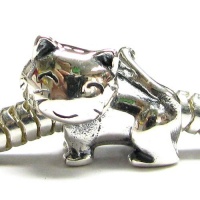 Sterling Silver Lovely Kitty Kitten Cat Bead For European Story Charm Bracelets