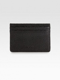 Handsome cardholder crafted of printed calfskin and lamb leather.ID window4 outside pockets1 inside pocket4 X 2½Imported