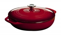 Lodge Color EC3CC43 Enameled Cast Iron Covered Casserole, Island Spice Red, 3-Quart